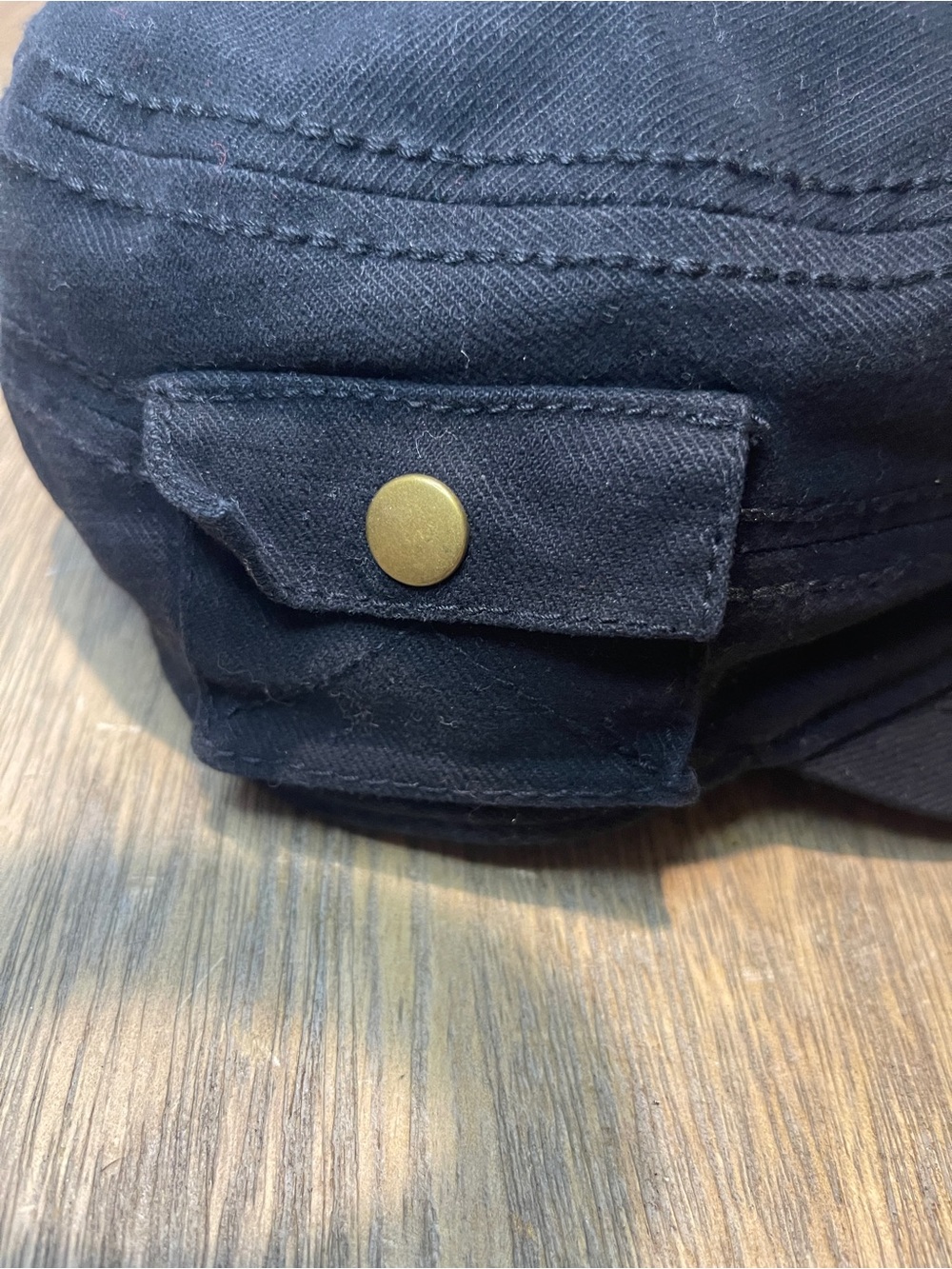 Target Black Military Cadet Cap with Snap Pocket - Picture 5 of 8